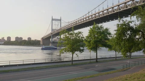A ferry on The East River in Queens Stock Footage 278249762