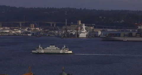 Ferry in harbor Stock-Footage 165264269