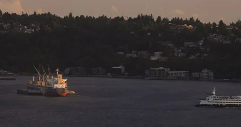 Ferry in harbor Stock-Footage 165264848