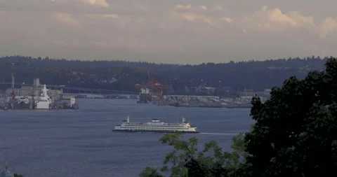 Ferry in harbor Stock Footage 165264915
