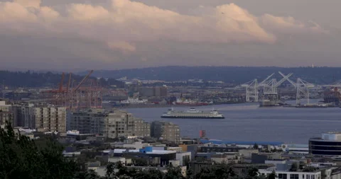 Ferry in harbor Stock Footage 165264985