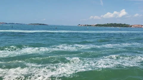 A ferry heading to Venice on June 15th, 2024. Stock Footage 288142870