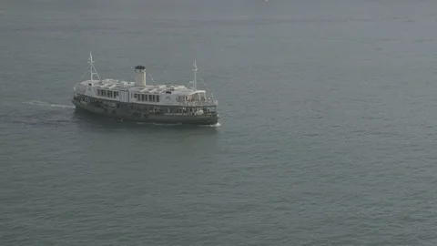 Ferry in Hong Kong Stock Footage 125604423