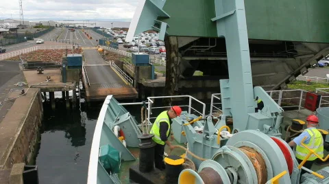 Ferry hull closes Video stock 857366