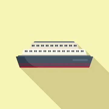 Ferry icon flat vector. Ship river Stock Illustration