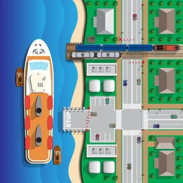 Ferry. Stock Illustration