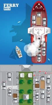 Ferry. Illustrazione stock