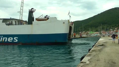 The ferry from Ithaca arrived in Sami Stock Footage 314835104