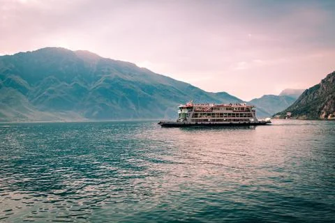Ferry on Lake Garda. Stock Photos