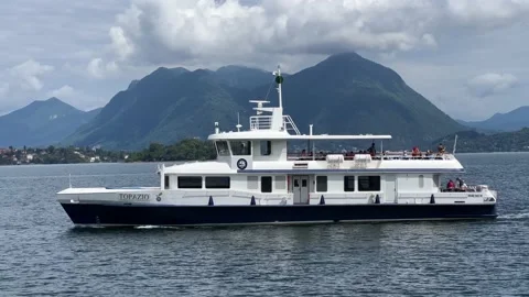 Ferry on Lake Maggiore Stock Footage 198216953