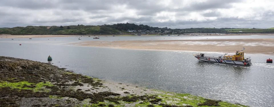 Ferry leaves harbour of padstow in cornwall Stock Photos