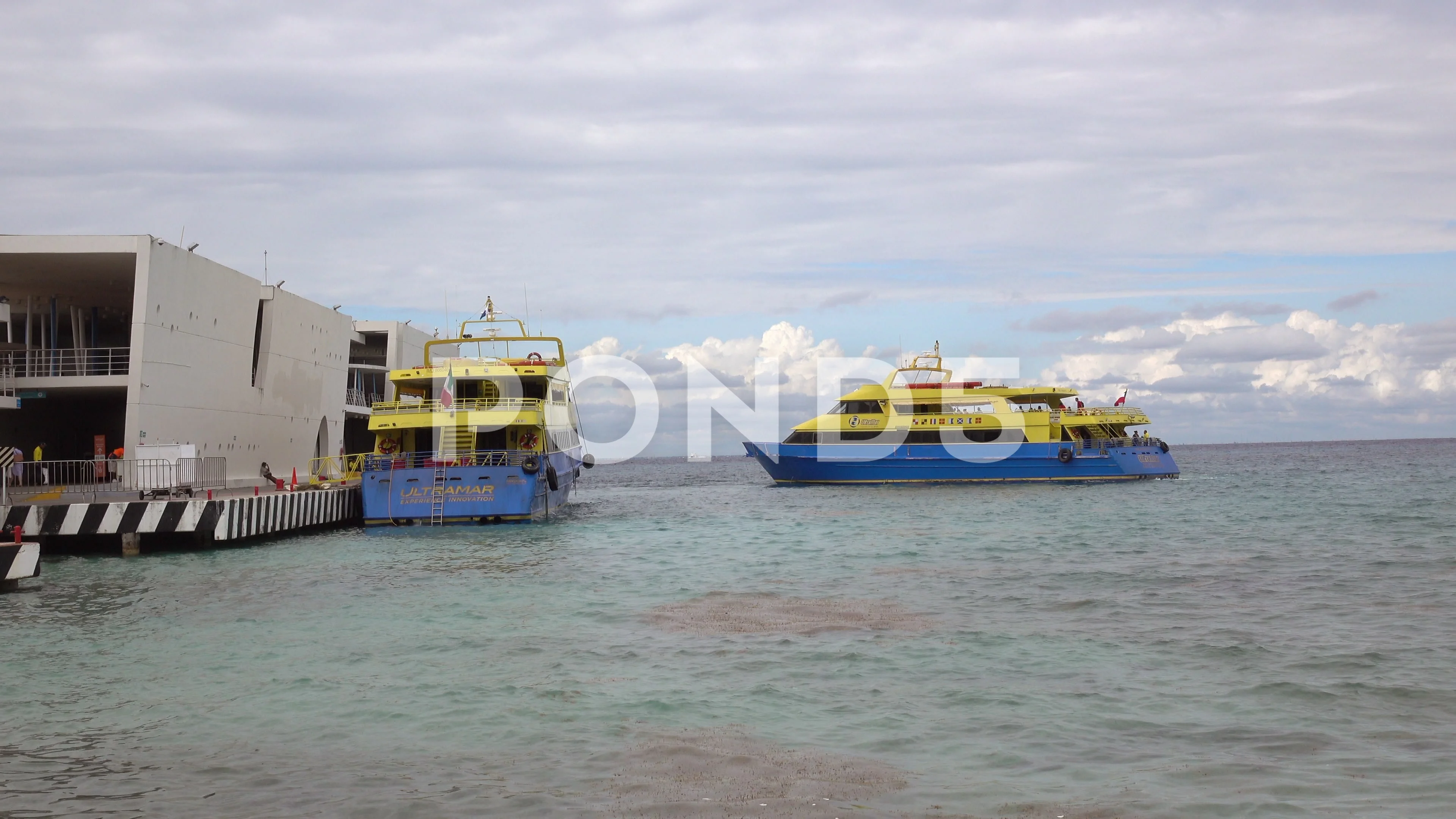 Ferry Leaves The Terminal On Cozumel Mex... | Stock Video | Pond5