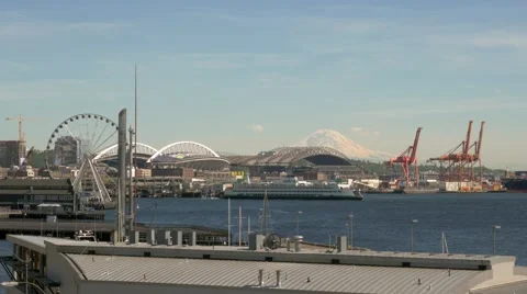 Ferry Leaving Dock Stock Footage 63835631