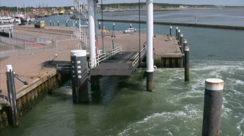 Ferry leaving the harbor Stock Footage 714880