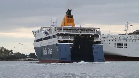 Ferry leaving the harbor | Greece Stock-Footage 77569703