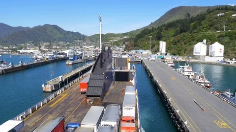 Ferry Leaving an Island Stock Footage 111419863