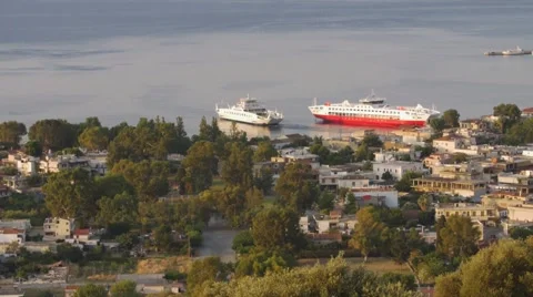 Ferry Leaving Port Video stock 66476114