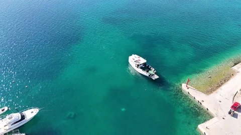 The ferry leaving the port Video stock 268608611