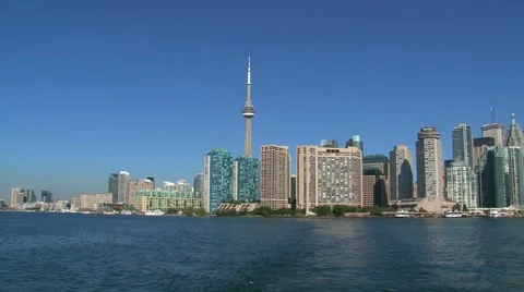 Ferry leaving Toronto, Canada Stock Footage