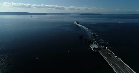 Ferry Leaving West Seattle Terminal- Stock Footage