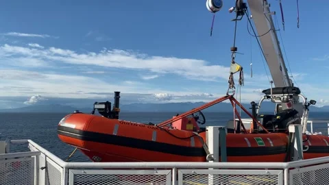 Ferry LifeBoat 002 Stock Footage 200791431