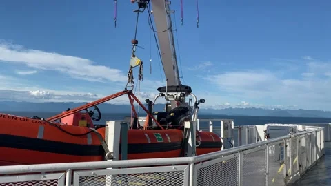Ferry LifeBoat 003 Stock Footage 200791430