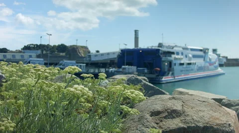 Ferry off loading holiday makers Video stock 40522421