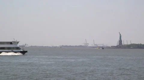 Ferry in New York Stock Footage 32240508