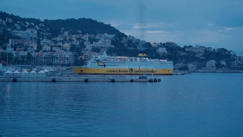 Ferry Nice's port Stock Footage 93389158