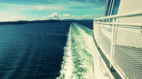 Ferry on the ocean. Stock Footage 64410284