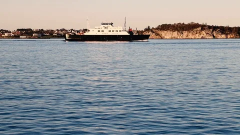 Ferry out in the water Stock Footage 125703162