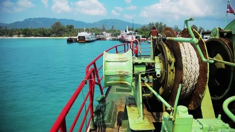 Ferry parking to the pier Stock Footage 75464506
