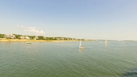 FERRY PASS BY SAILING NANTUCKET Video stock 104290595