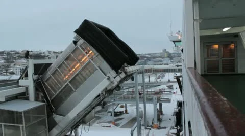 Ferry passenger tunnel Stock Footage 20439986