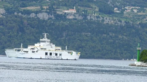 Ferry passes Near The Lighthouse Video stock 54896438