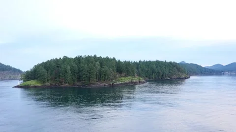 Ferry passing islands between Sidney and Vancouver Stock Footage 326058071