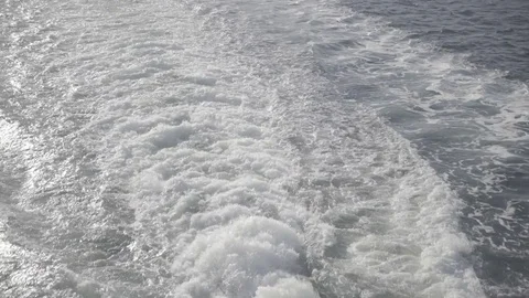 Ferry Passing Waves from Wake Vídeos de archivo 83796200