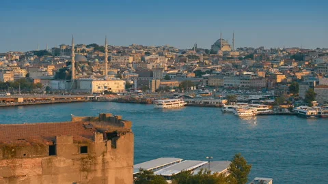 Ferry pier in Istanbul Stock Footage 86255024