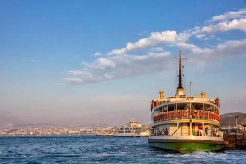 Ferry at a pier Stock Photos