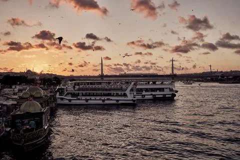 Ferry in the Port 스톡 사진