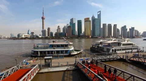 Ferry to Pudong Stock Footage 983948