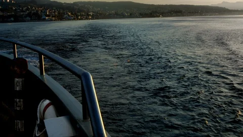Ferry rear Waves Stock Footage 91739567