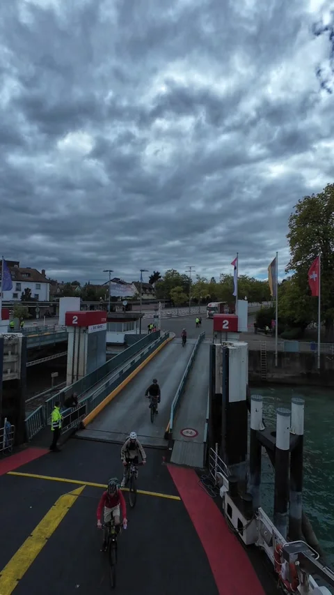 Ferry Ride Across Lake Constance Between Konstanz and Meersburg Stock Footage 345610286