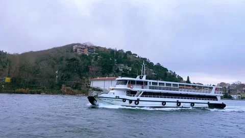 Ferry ride on the Bosphorus. The ferry sails along the Bosphorus. Beautiful view Stock Footage 201154976