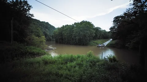 Ferry River Crossing Time Lapse at Mammoth Cave National Park Stock Footage 96752689