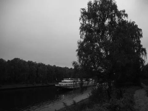 Ferry on the river Stock Photos