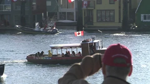 Ferry Sailing Down False Creek Video stock 11059211