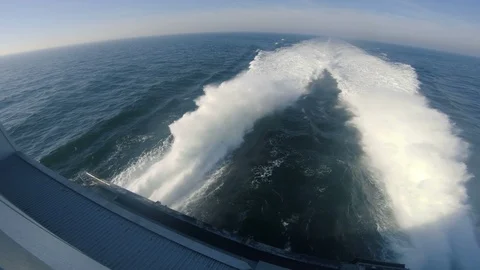 Ferry sails fast across the baltic sea and makes big waves Stock Footage 98102000