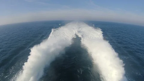 Ferry sails fast across the Baltic sea and makes big waves Stock Footage 98102429