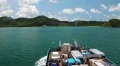 Ferry sails to the Koh-Chang island, Gulf of Siam, Thailand HD Footage
